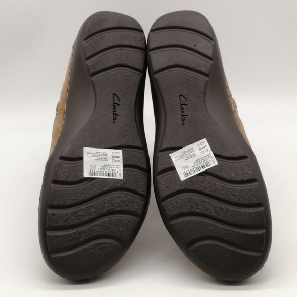 Clarks Womens Ankle Boot Cora Braid Tan Suede Side Zip Elastic Inset 7.5 NEW - Picture 4 of 10